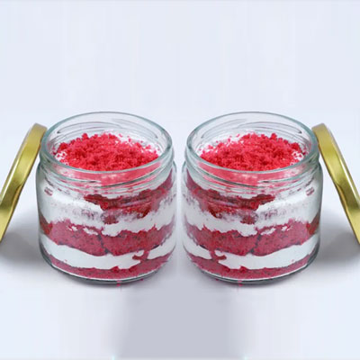 "Red Velvet Fresh Cream Cake Jar Set of 2 - Click here to View more details about this Product